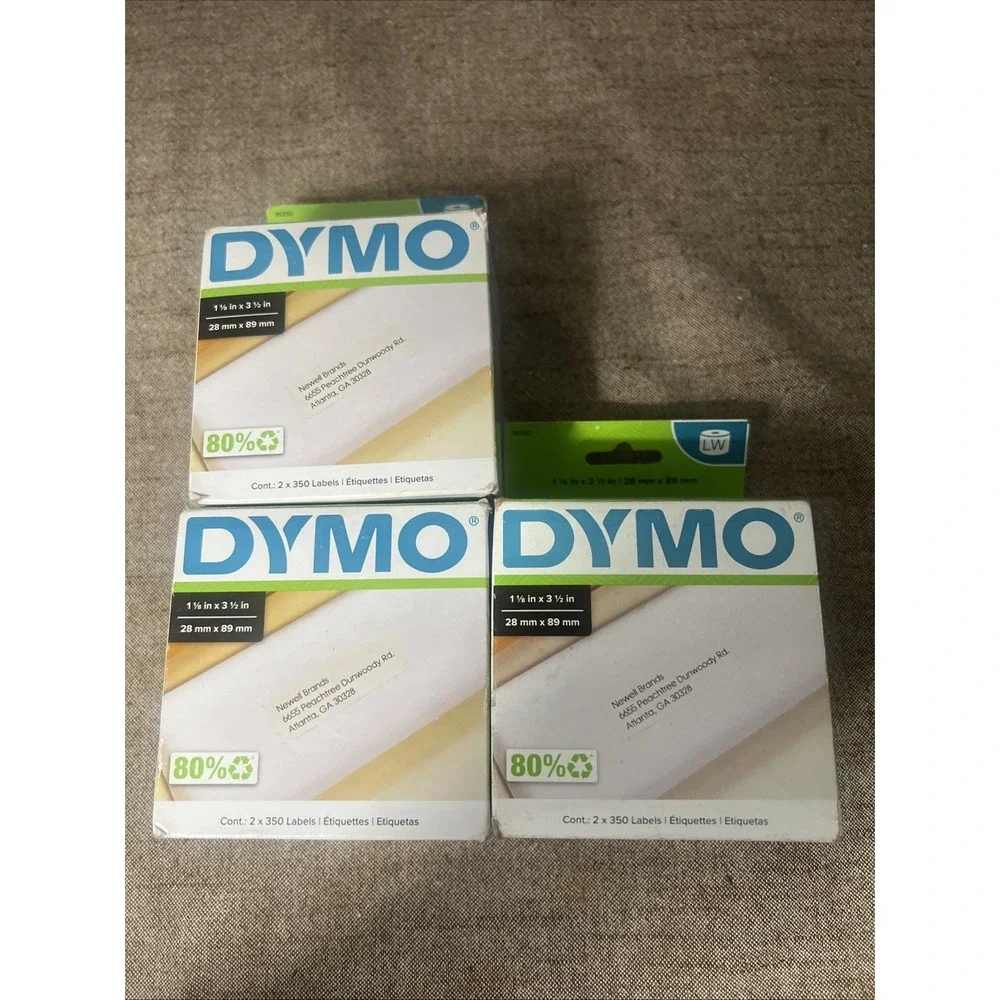 3 Pack Dymo Labels 1 1/8 In X 3 1/2 28mm X 89mm 2 X 350